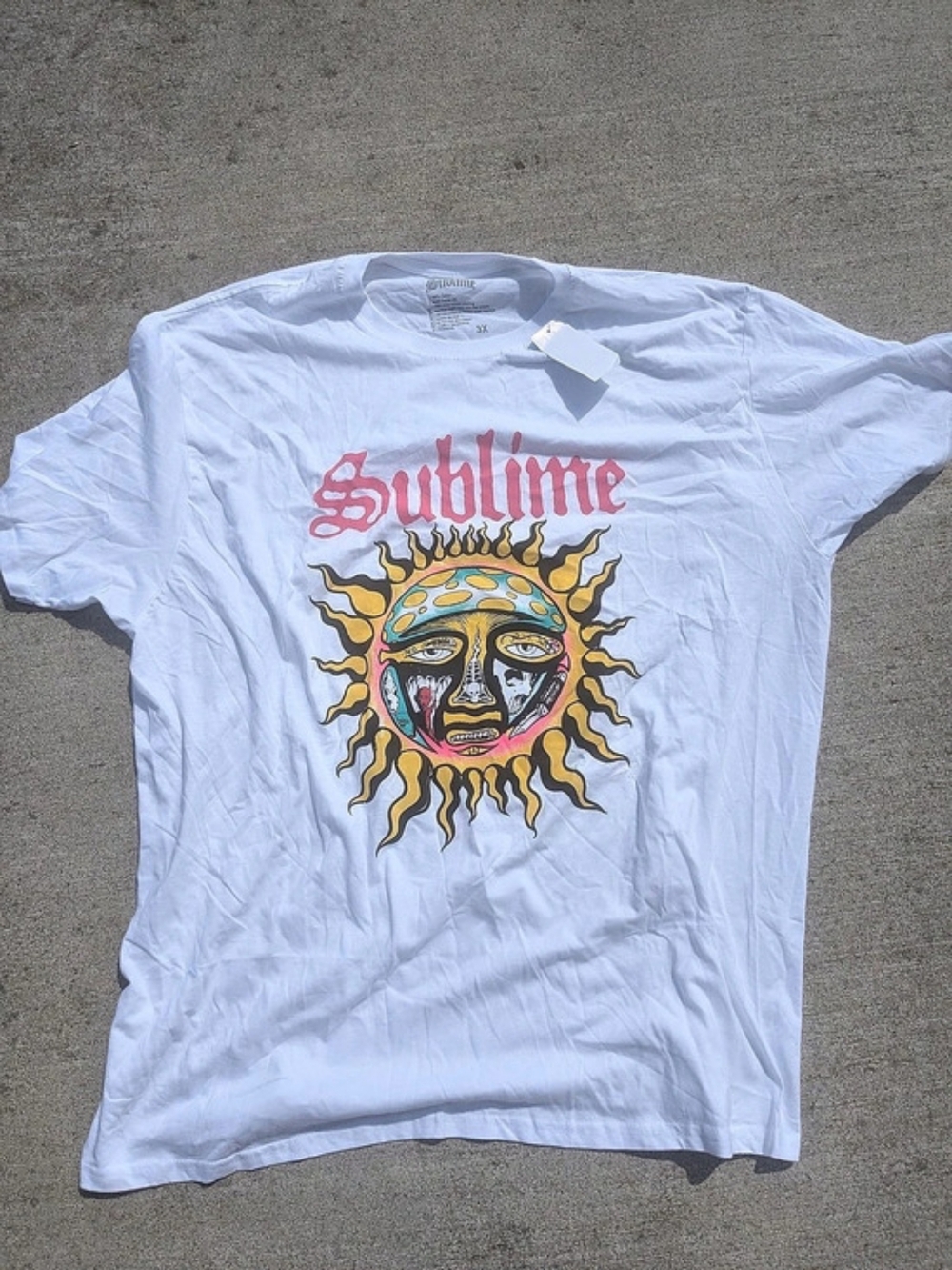 Sublime Sun Face Graphic Tee Graphic Tee in White Size 3X NWT